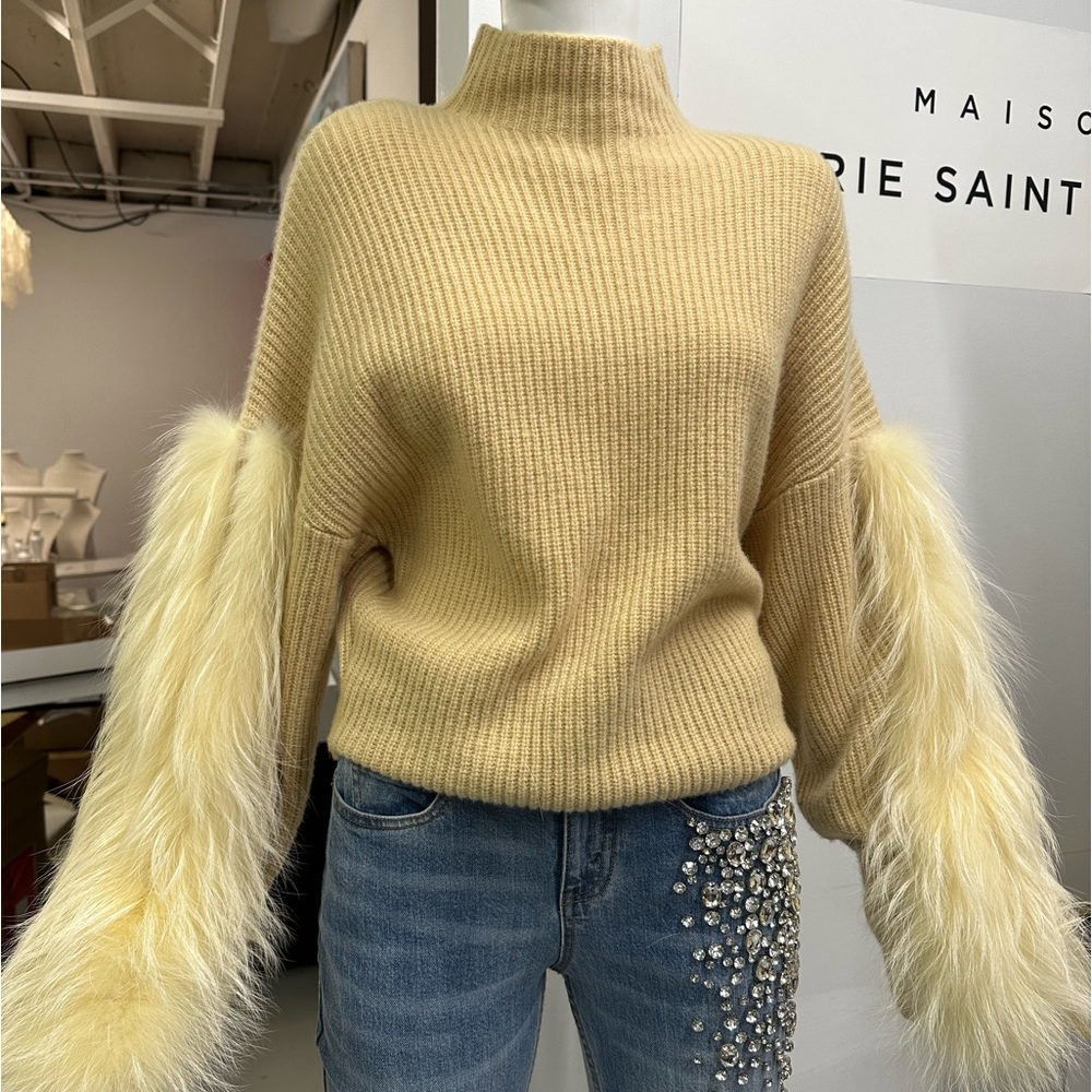 BRAND NEW Sally LaPointe Cashmere Silk Mock Neck Sweater